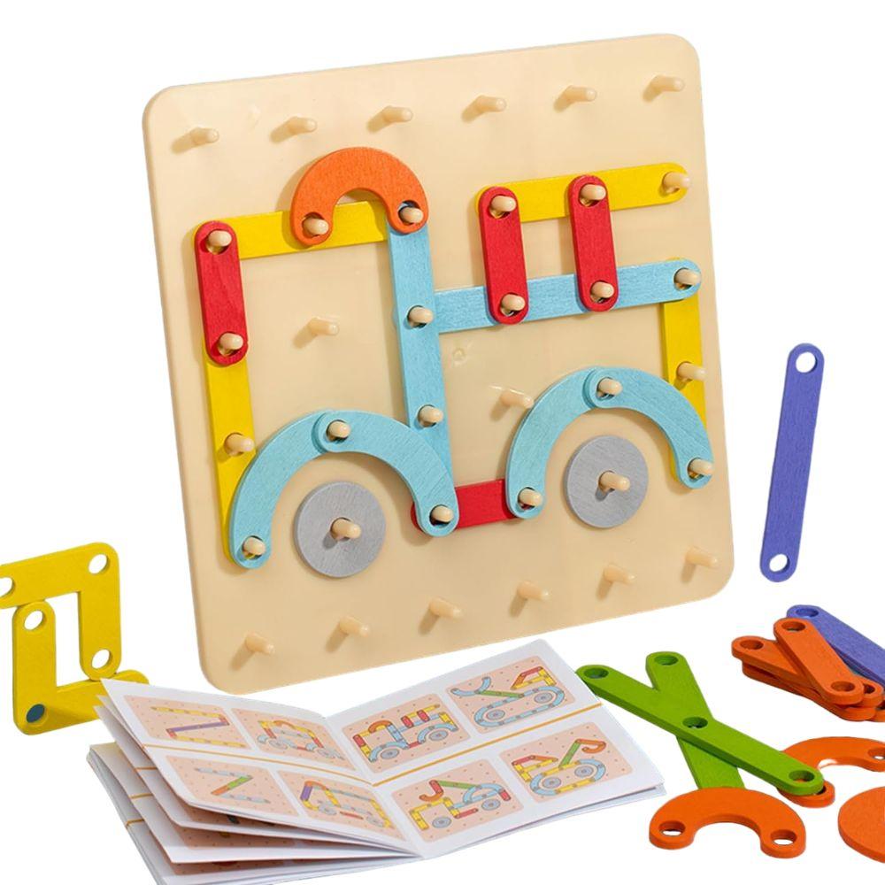 Tablero de Madera Geometría Clasificación Juguete Montessori-0