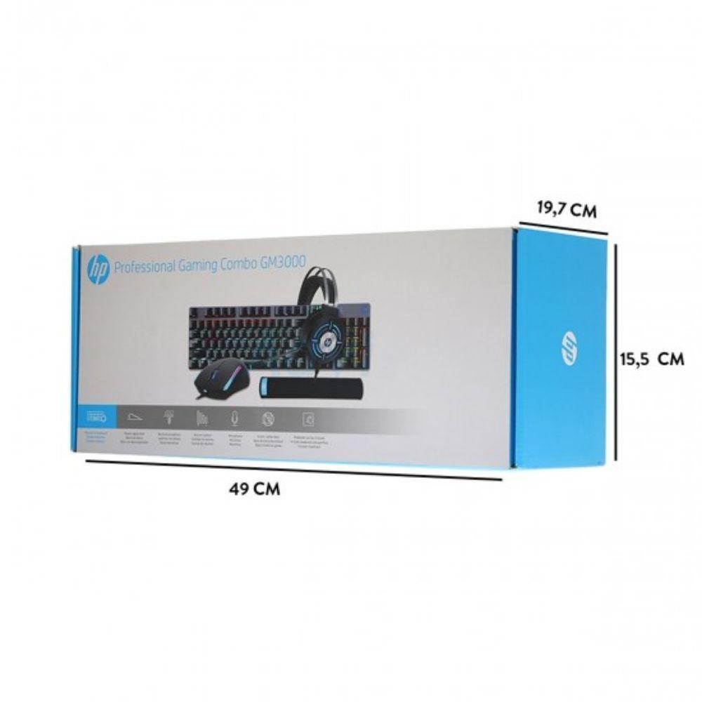 Kit Gamer Teclado, Mouse y Audífonos HP GM3000-4