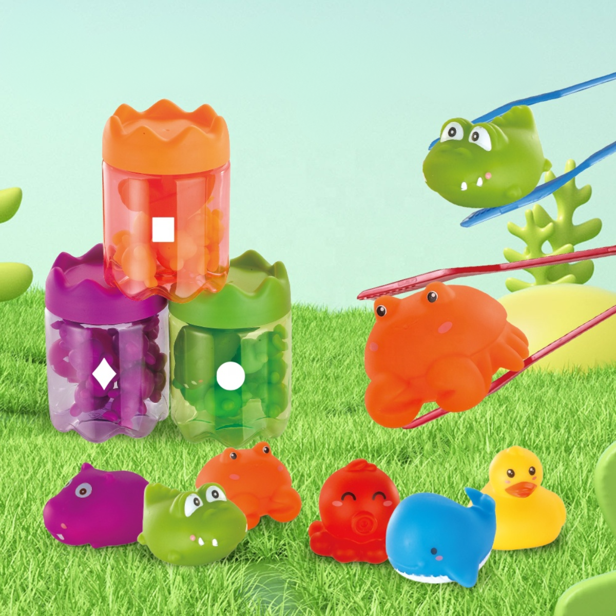 Juguete Clasificación Colores y Animalitos Montessori 98pcs-3