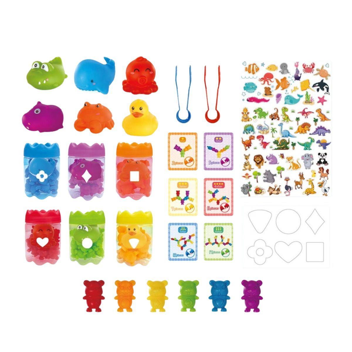 Juguete Clasificación Colores y Animalitos Montessori 98pcs-2
