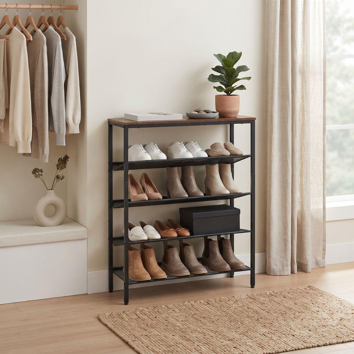 Mueble Zapatero Sirkka 5 Niveles Fierro y Madera-2