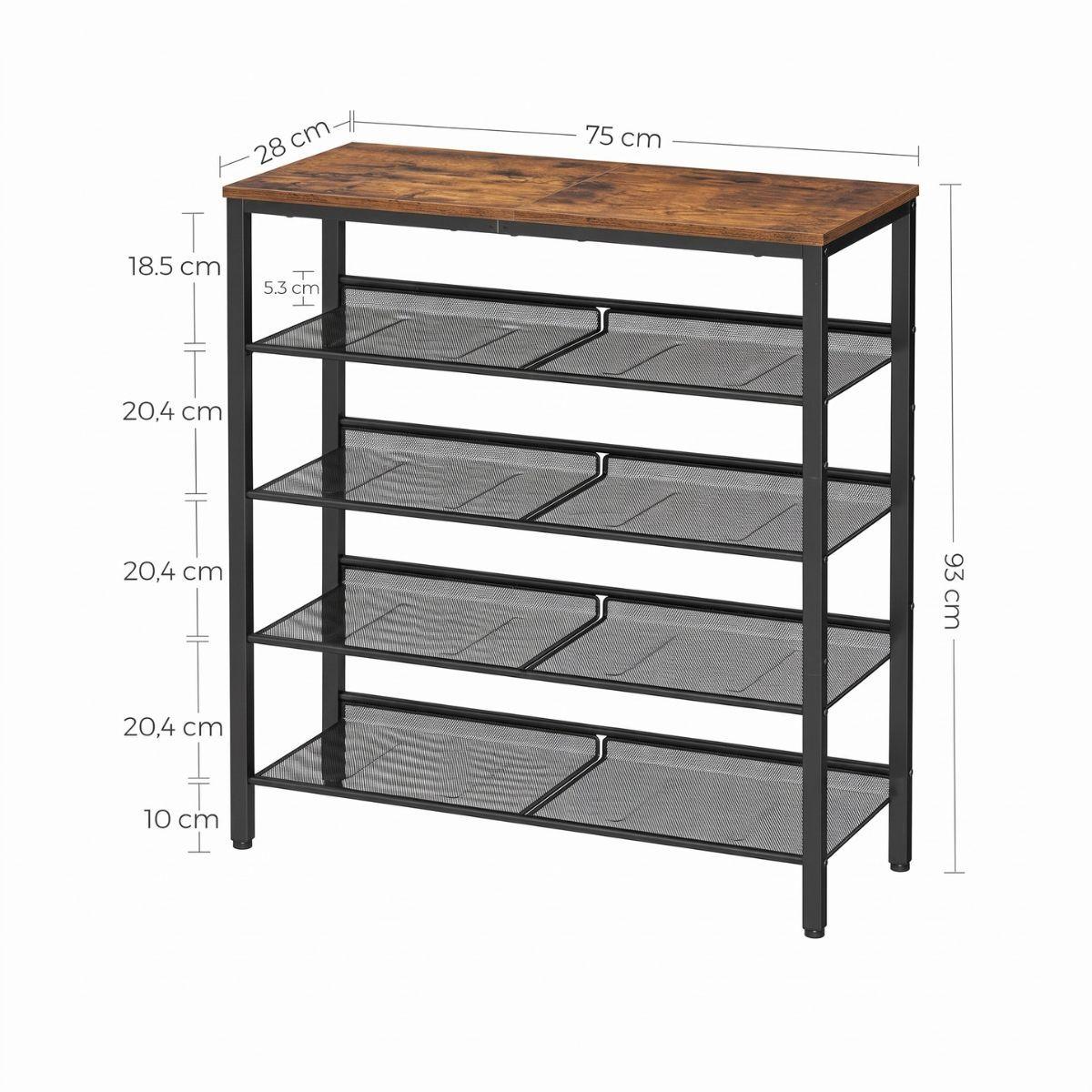 Mueble Zapatero Sirkka 5 Niveles Fierro y Madera-4
