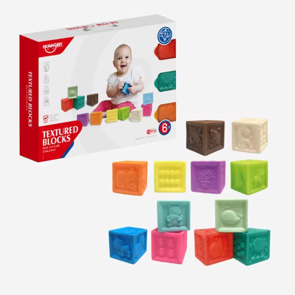 Set de 12 Cubos de Silicona Didácticos Juguete Montessori-3