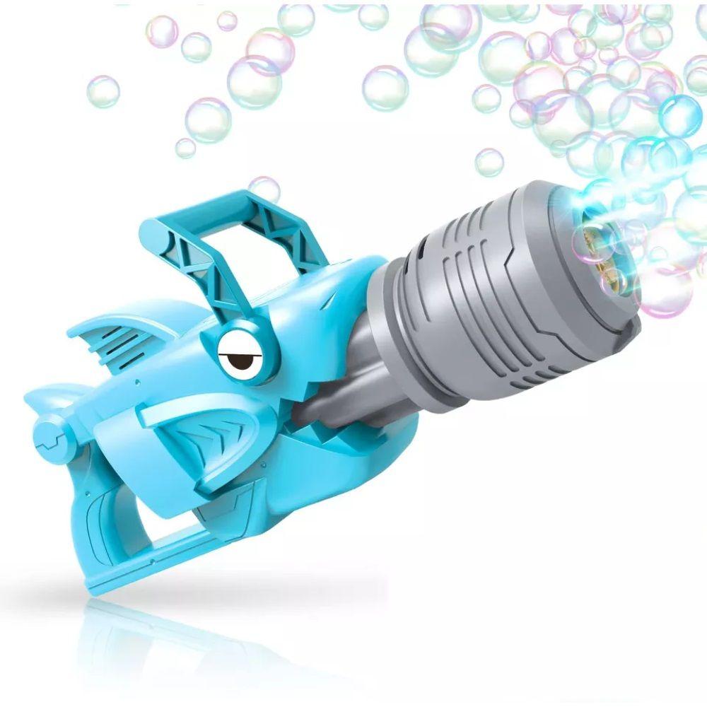 Pistola Lanza Burbujas Tiburon Luces y Sonidos Azul Spacezat-0