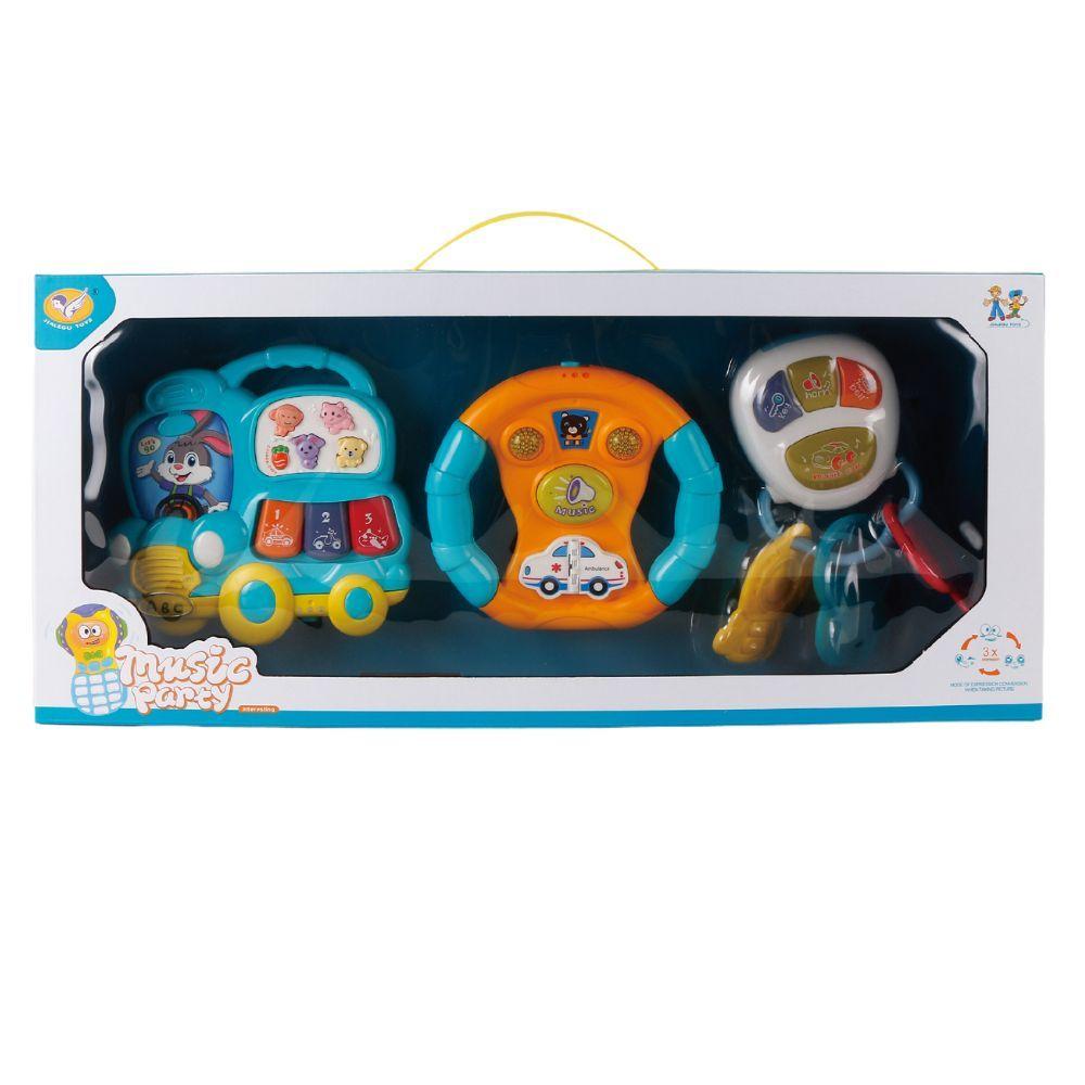 Juguete Interactivo de Volante con Llaves y Autito Sonidos-5