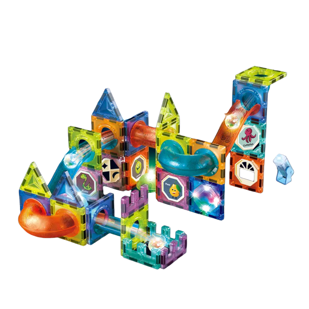 Kit Bloques de Construcción Magnéticos 75 pza Luces Spacezat-0