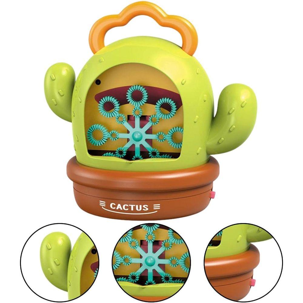 Máquina Cactus Musical Lanza Burbujas con Luces-2