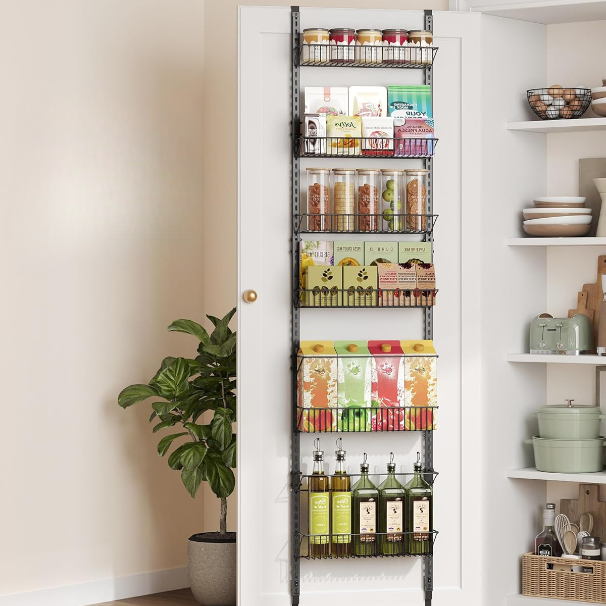 Organizador Cocina Ajustable Puerta 6 Niveles Negro Balsta-4