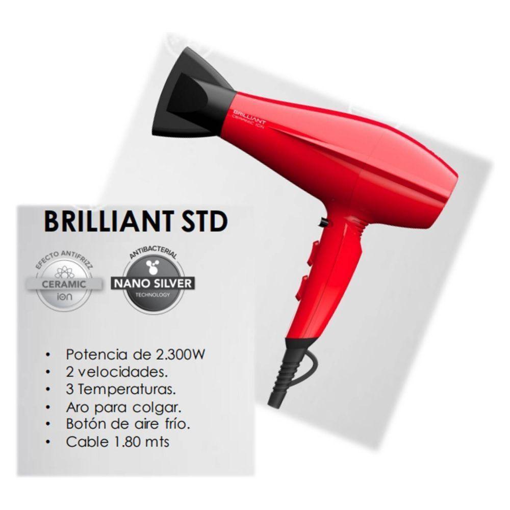 Secador de Pelo Gama Brilliant Ceramic Ion Rojo-2