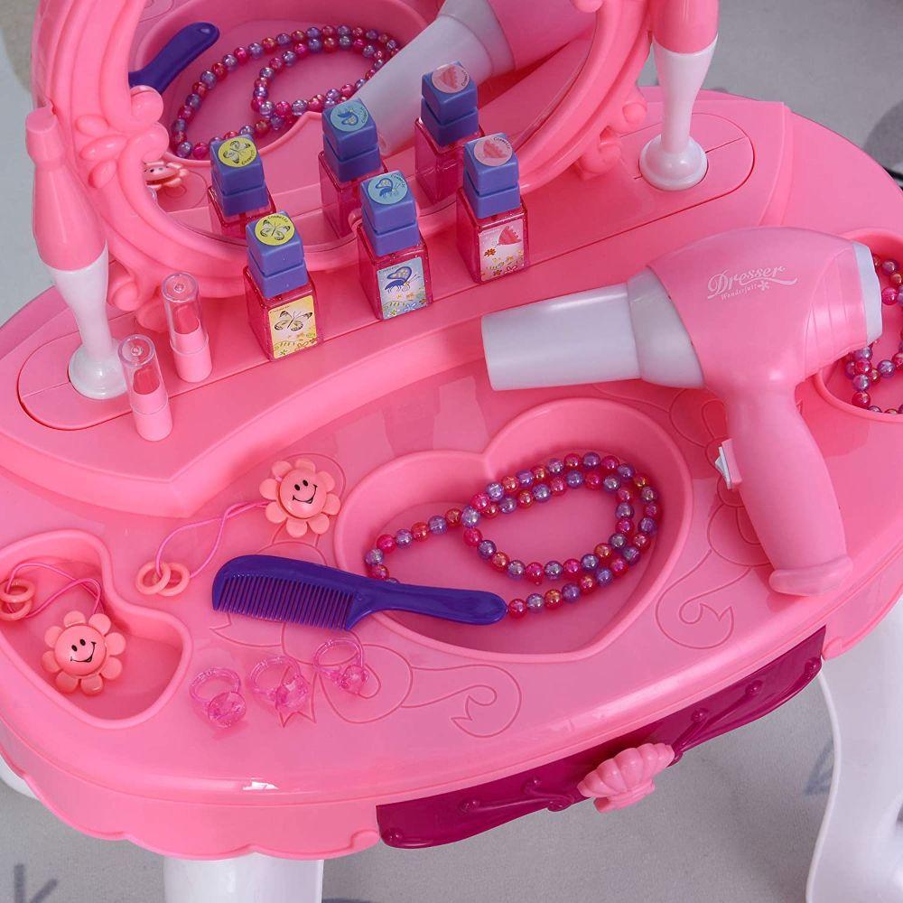Mesa Tocador Infantil con Luces y Sonidos Rosa-4