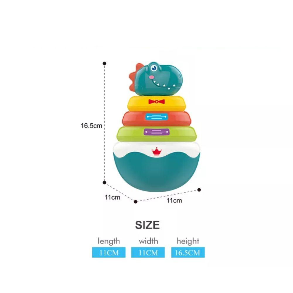 Juguete Didáctico Dinosaurio Aros Encaje Musical-5