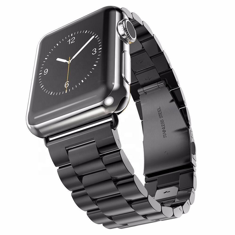 Correa Compatible con Apple Watch Acero 38/40mm Negra-1