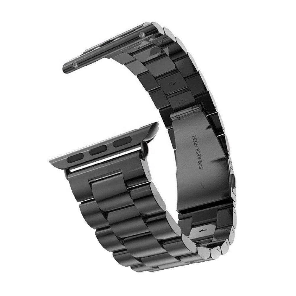 Correa Compatible con Apple Watch Acero 38/40mm Negra-3