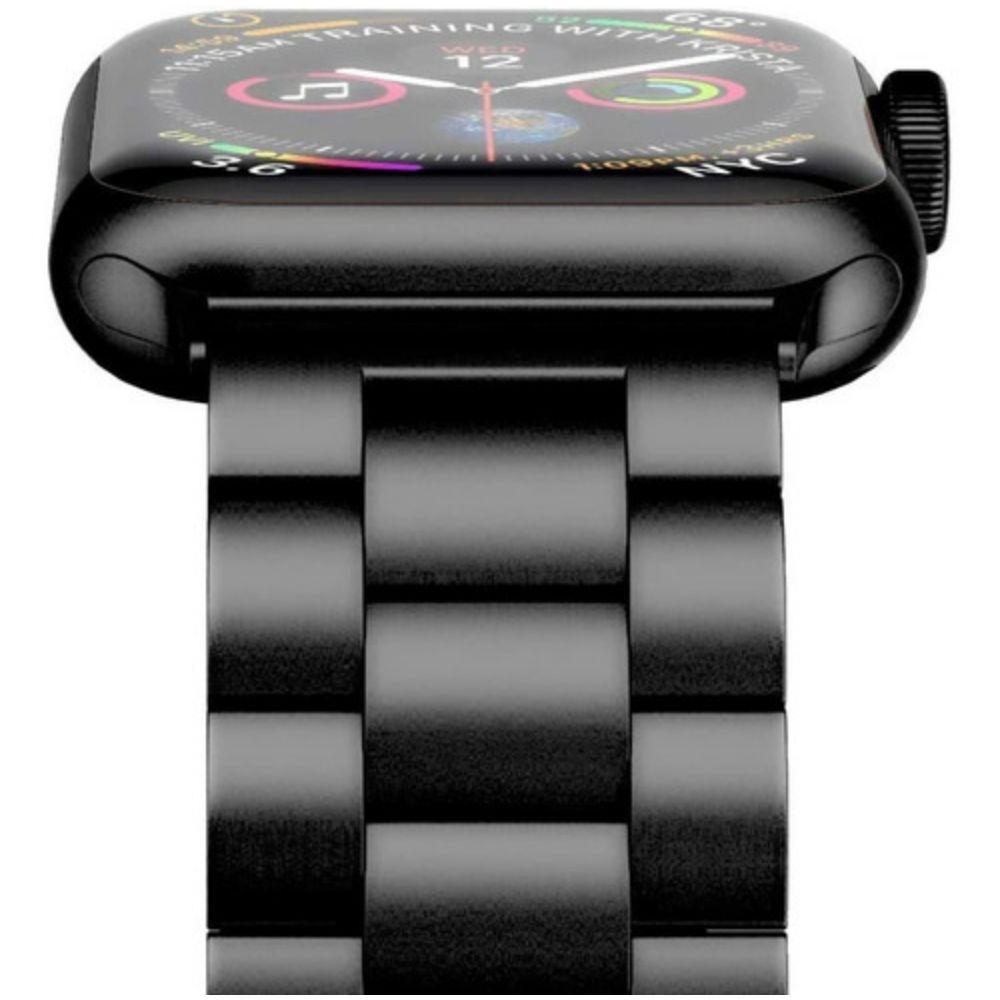 Correa Compatible con Apple Watch Acero 38/40mm Negra-4