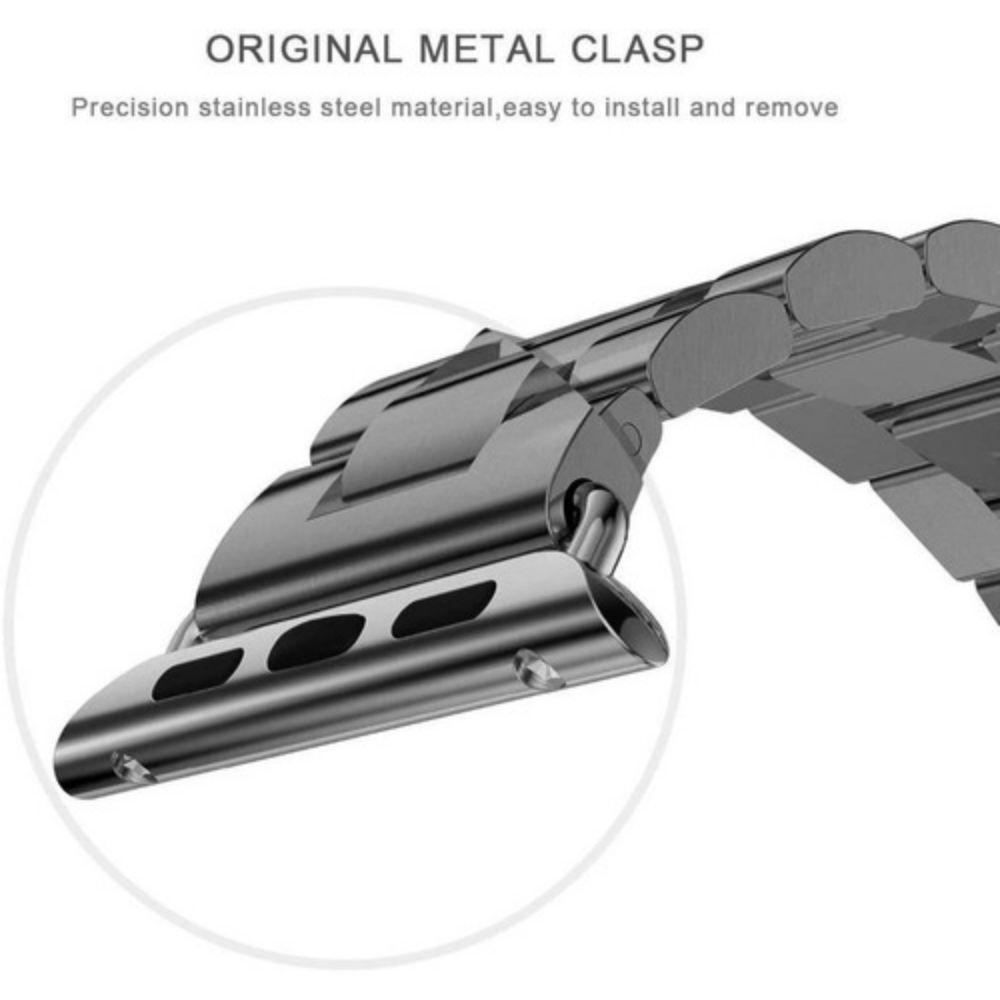 Correa Compatible con Apple Watch Acero 38/40mm Negra-5