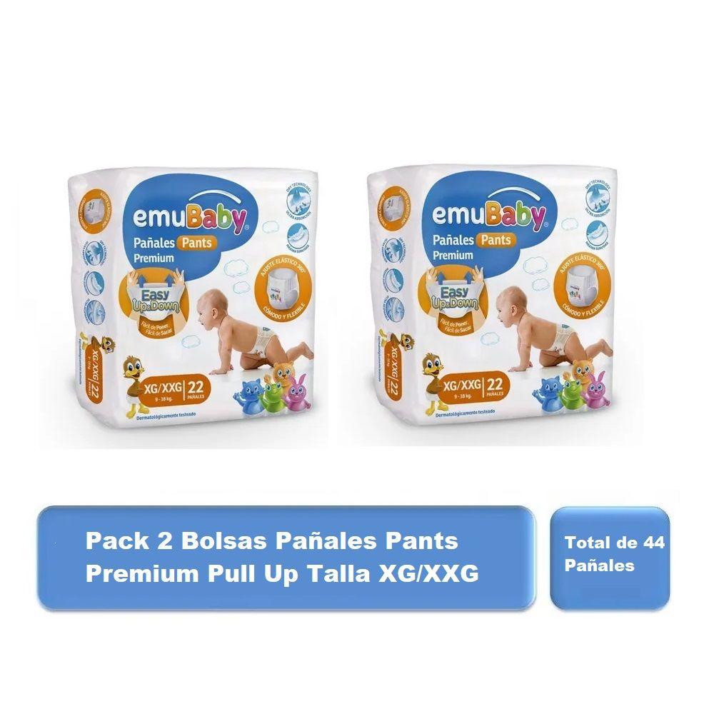 Pack 44u Pañales Pants Premium Pull Up Talla XG XXG EmuBaby-0