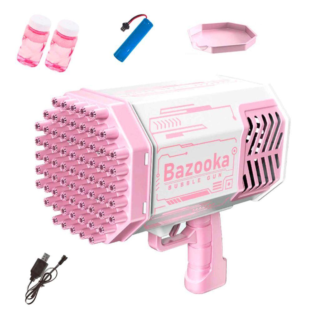 Pistola Bazooka Lanza Burbujas Multicolor Rosa Spacezat-1