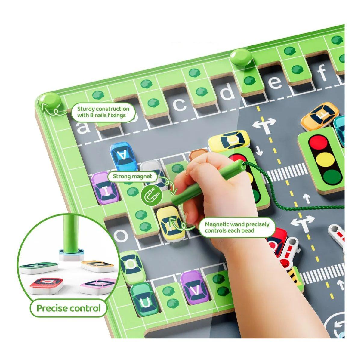 Tablero Magnético Laberinto Autos Juguete Didáctico-2