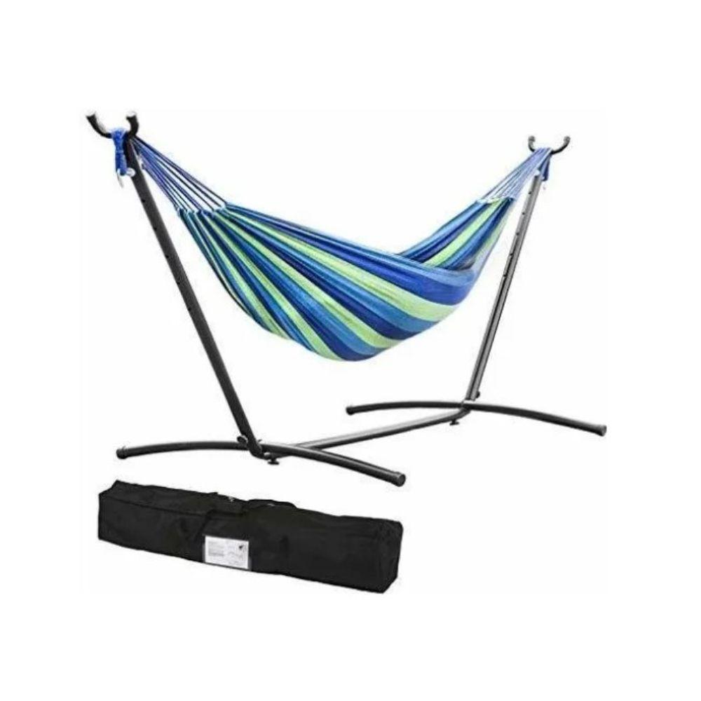 Hamaca plegable para jardin Azul/Verde-0