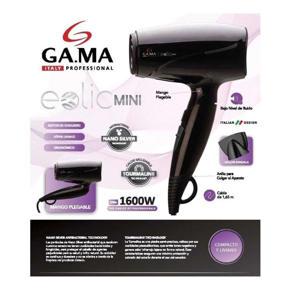 Secador de Pelo Gama Eolic Mini para Viaje Negro-4