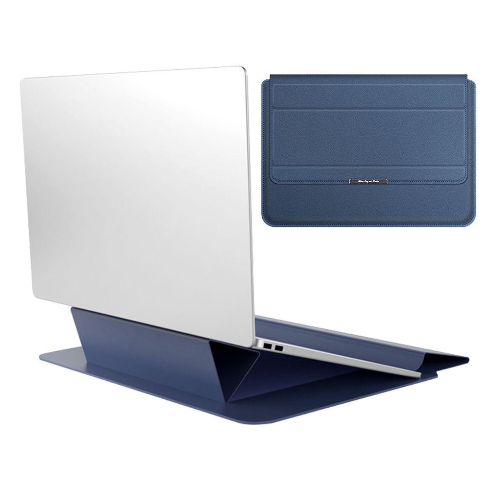 Estuche Protector Compatible Macbook Air 13" Cuero PU Azul-3