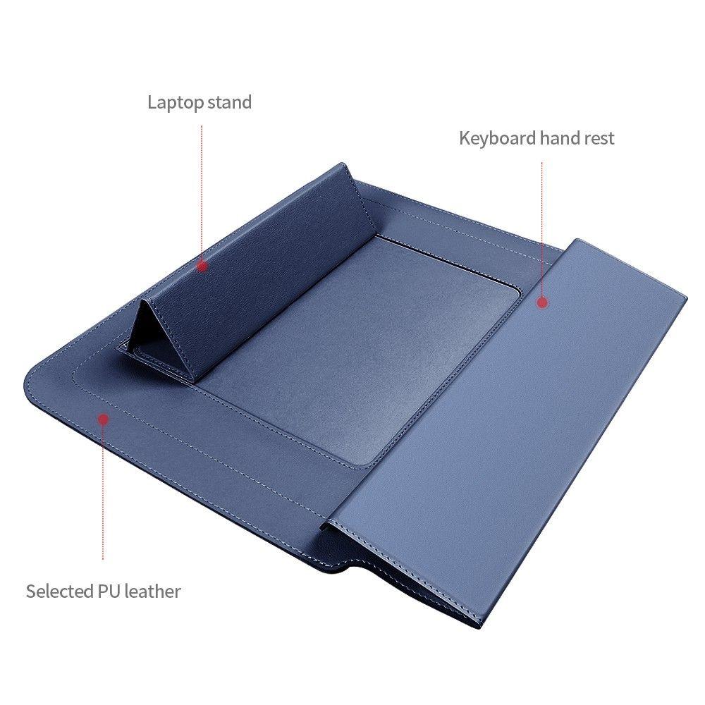 Estuche Protector Compatible Macbook Air 13" Cuero PU Azul-4