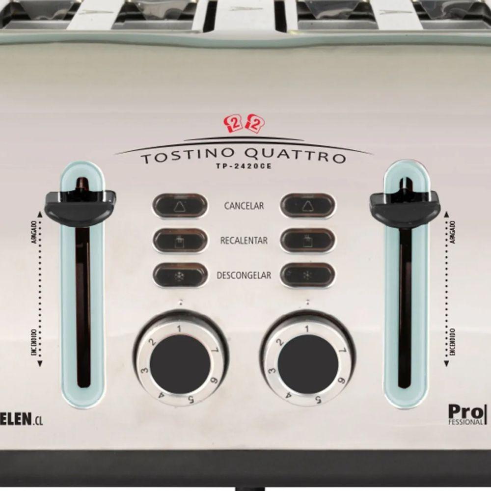 Tostador de pan Eléctrico Quattro Sindelen TP2420 Celeste-2