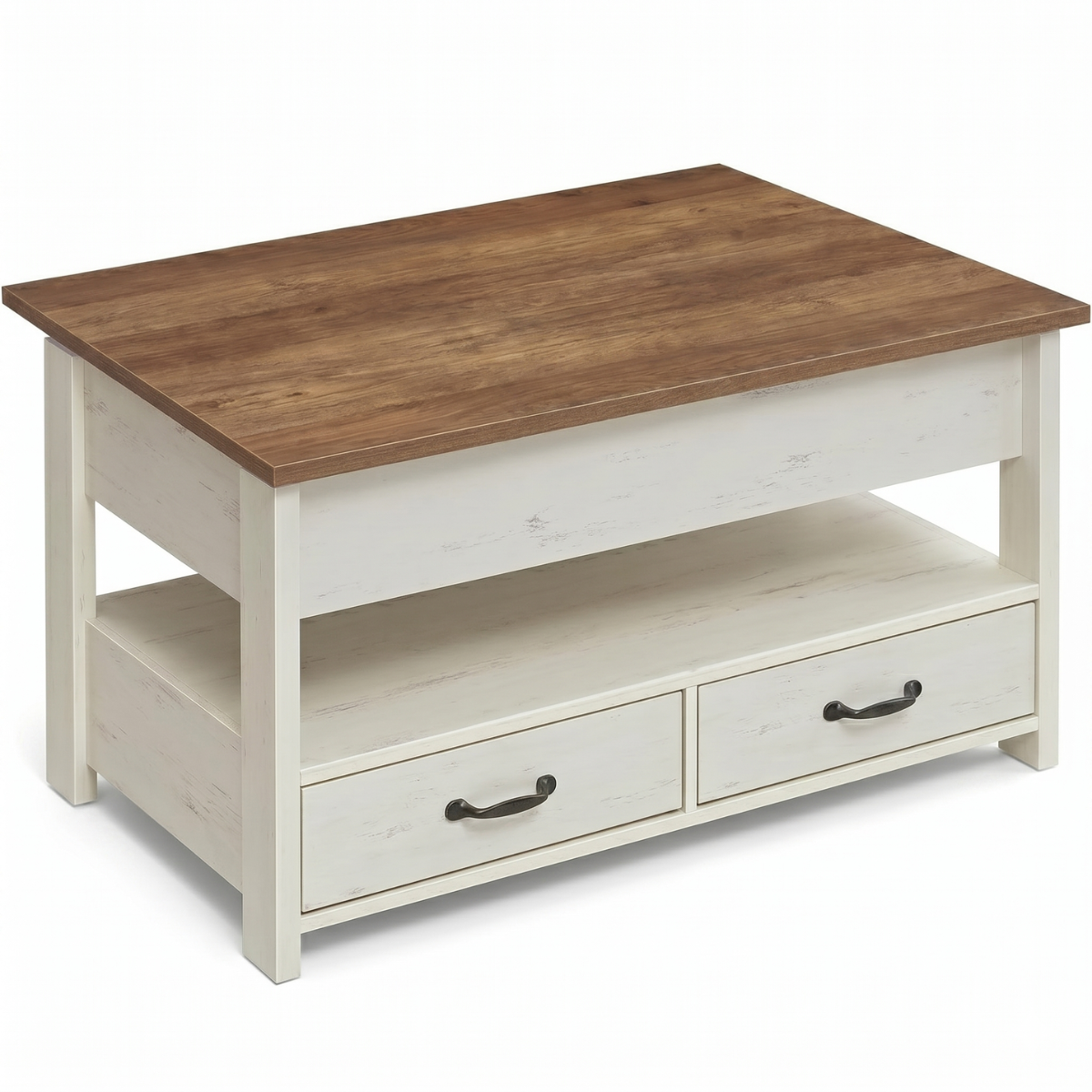 Mesa de Centro Rectangular Elevable Rústica Valencia-0