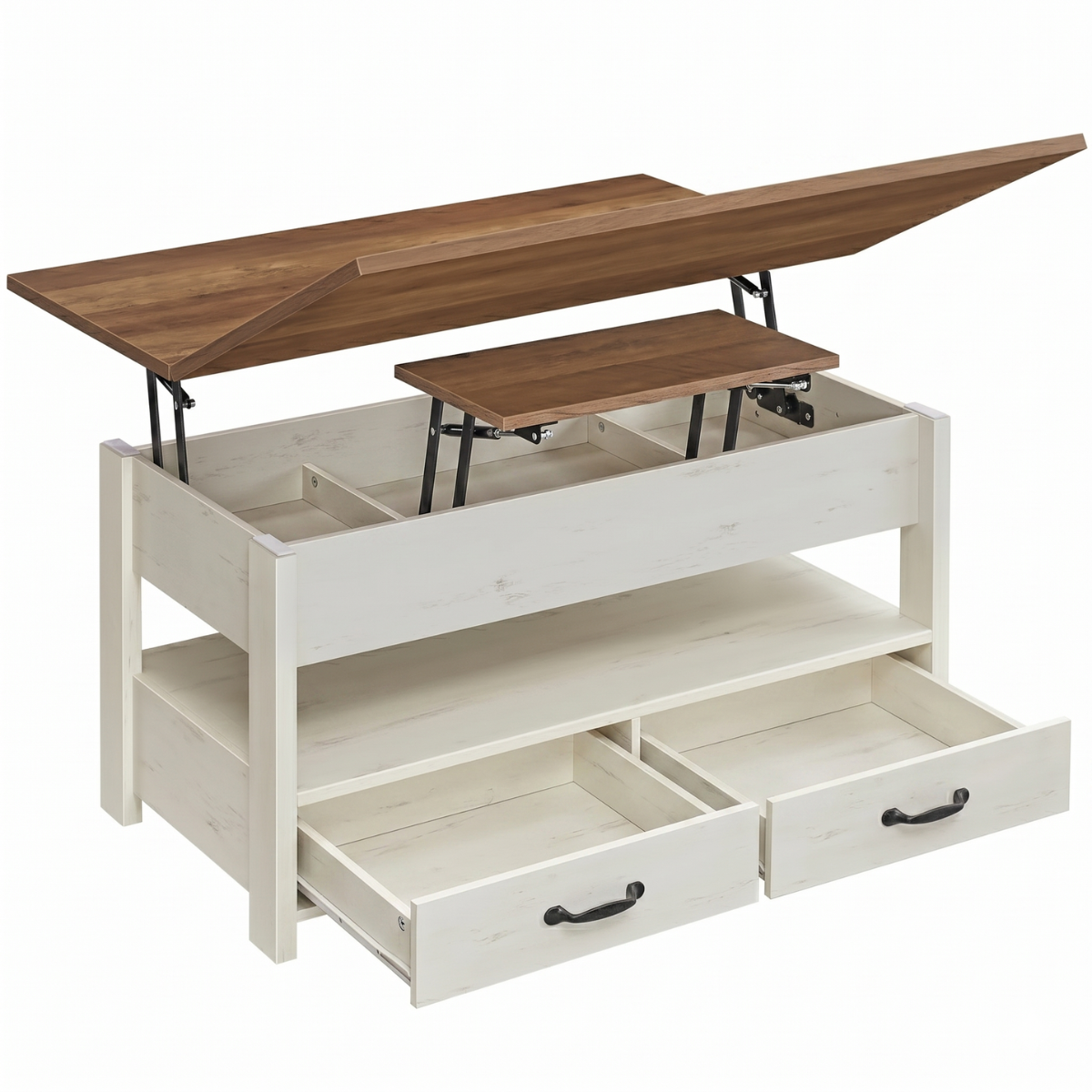 Mesa de Centro Rectangular Elevable Rústica Valencia-1