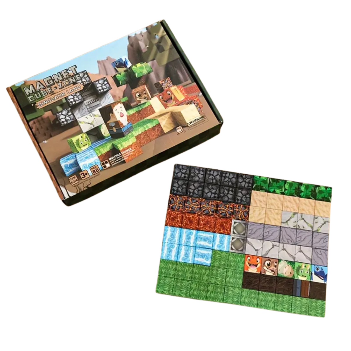 Set Bloques Magnéticos Cubos Pixel Tipo Minecraft 80 piezas-3