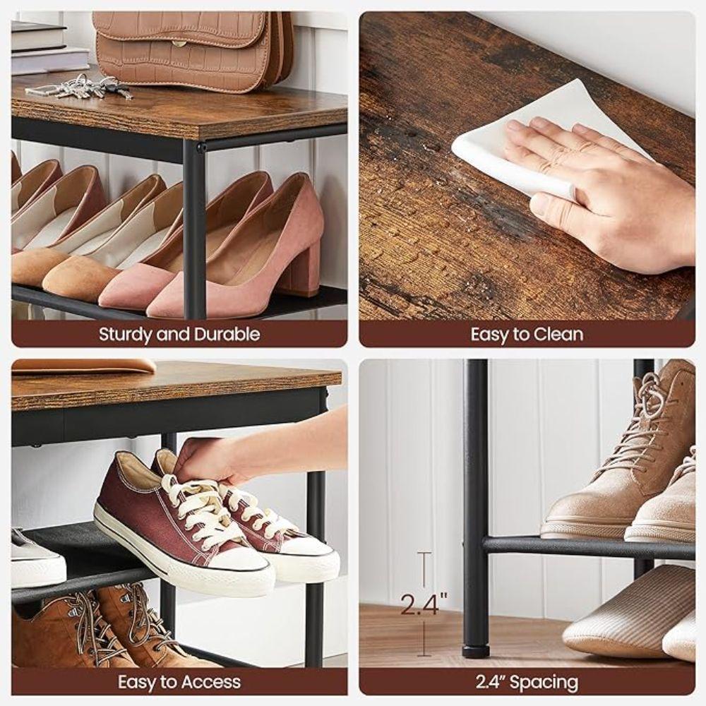 Mueble Zapatero Lynge 3 Niveles Fierro y Madera-3