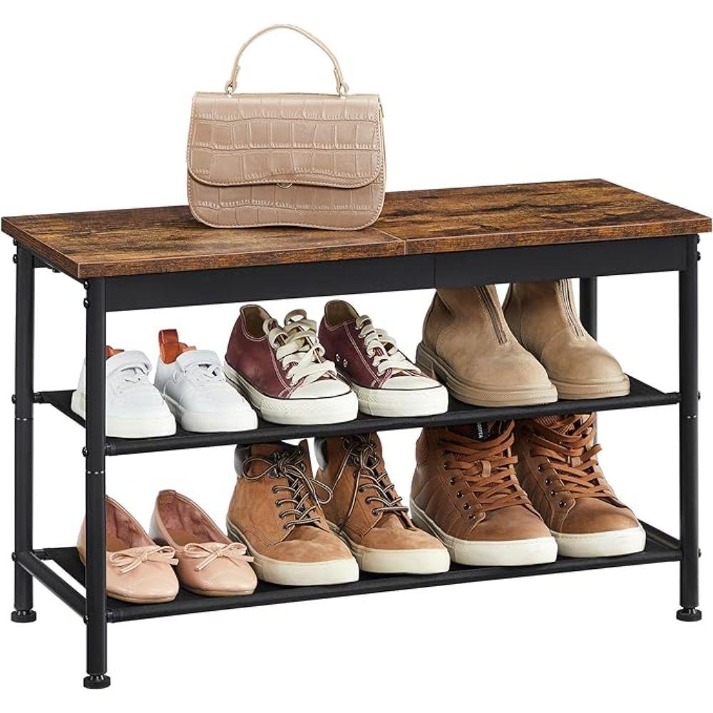 Mueble Zapatero Lynge 3 Niveles Fierro y Madera-2