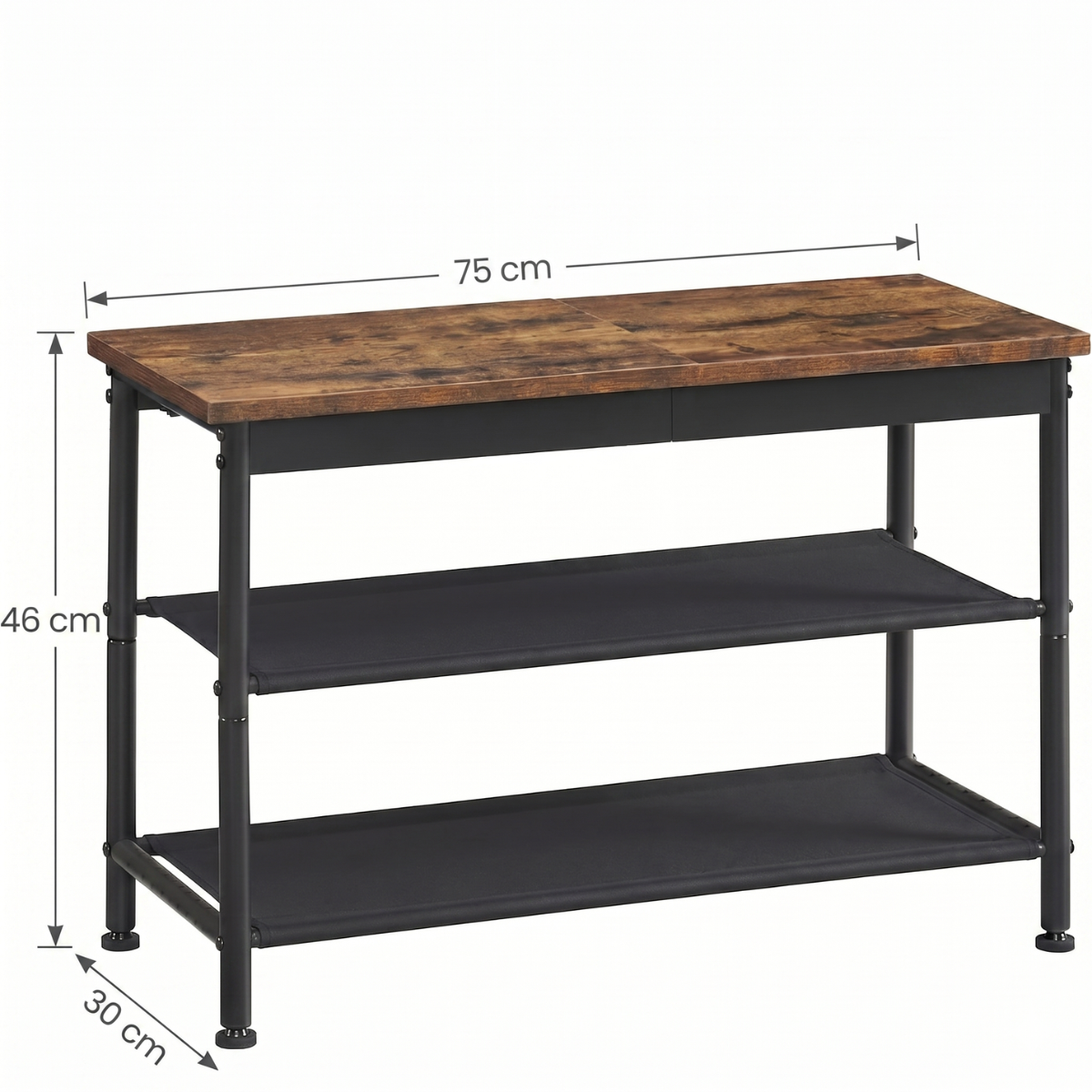 Mueble Zapatero Lynge 3 Niveles Fierro y Madera-6