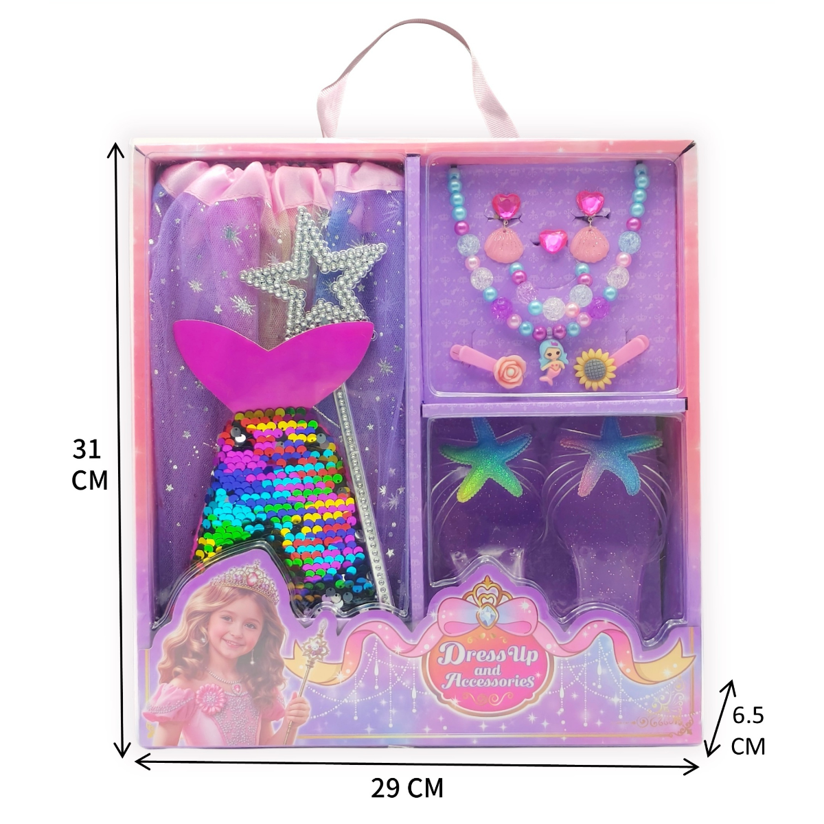 Disfraz Infantil Sirena con Tutu Zapatos y Accesorios-5