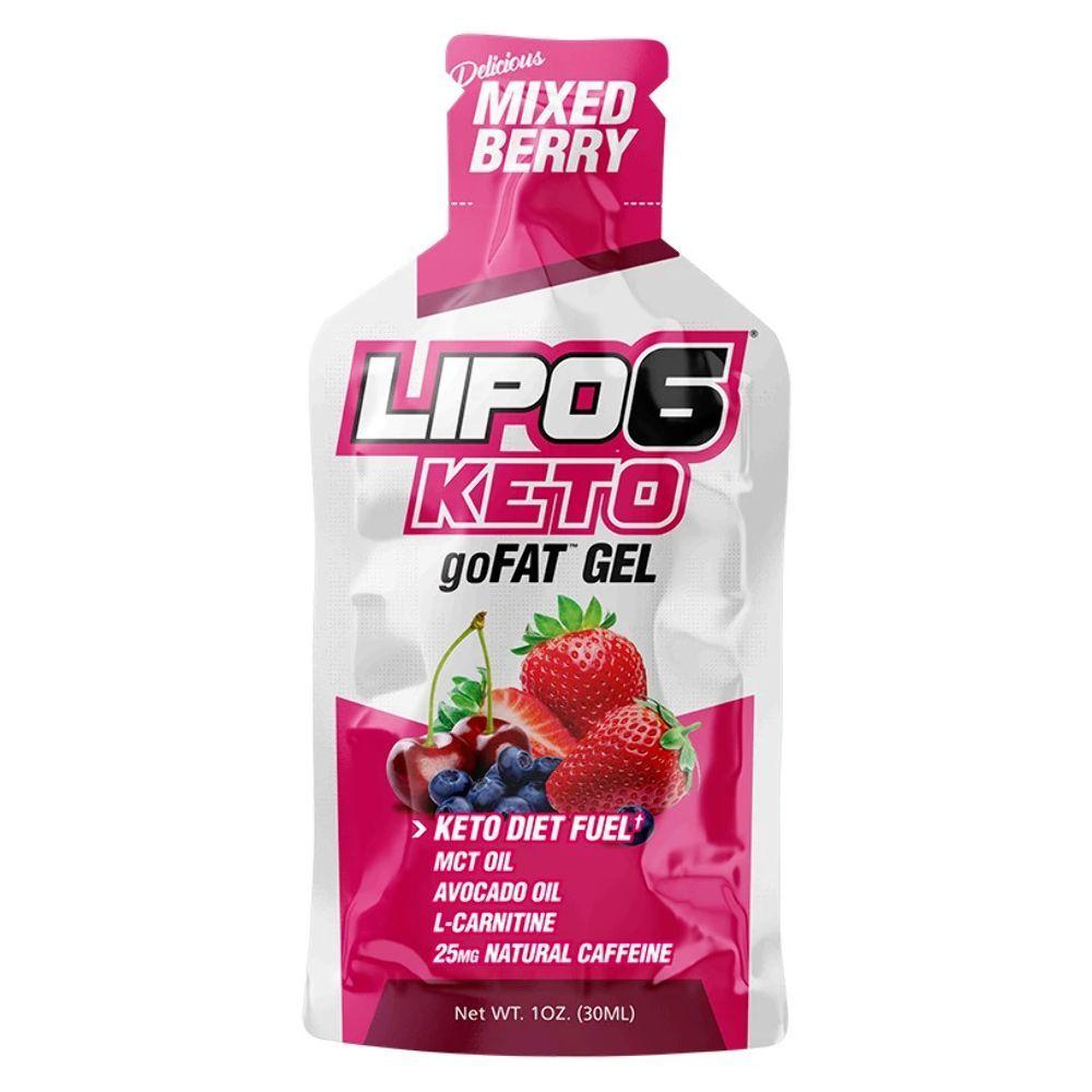 Pack 12 Gel Lipo 6 GoFat para dietas Keto Sabor Mixed Berry-1