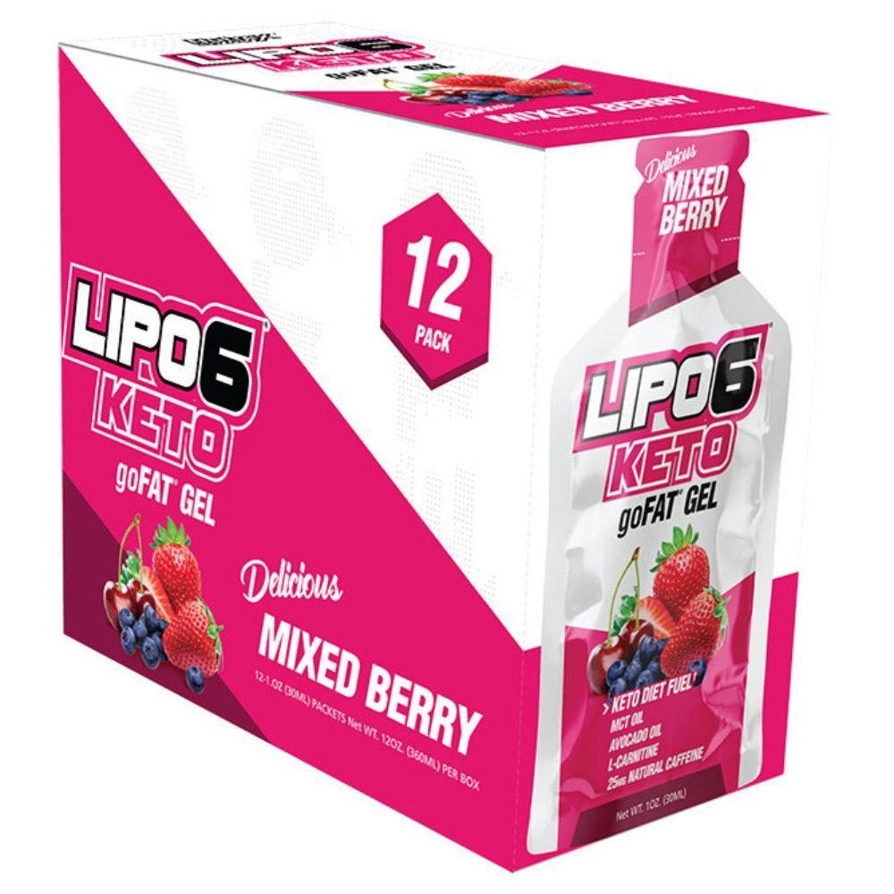 Pack 12 Gel Lipo 6 GoFat para dietas Keto Sabor Mixed Berry-3