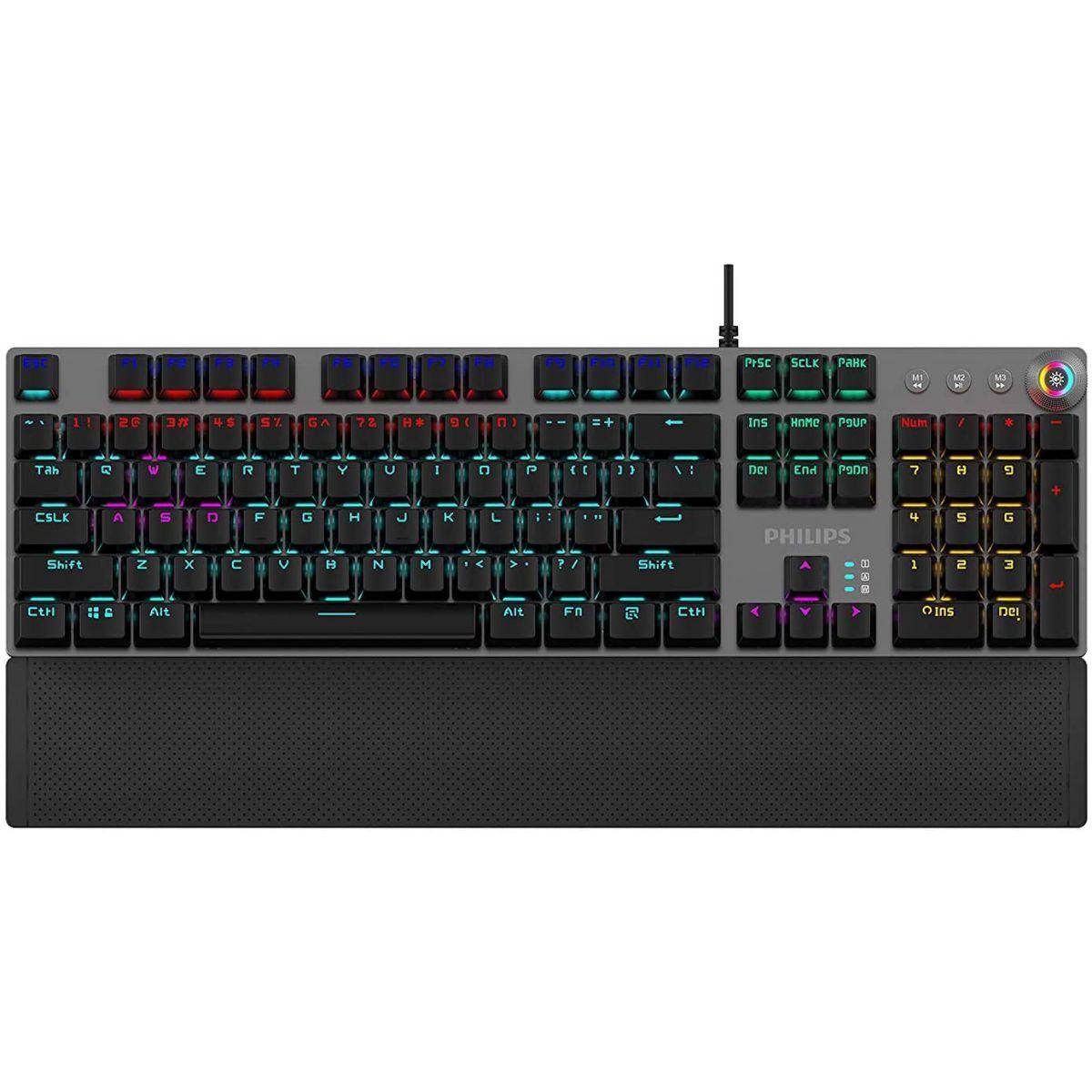 Teclado Gamer Mecánico Reposa Muñecas Philips G614-0