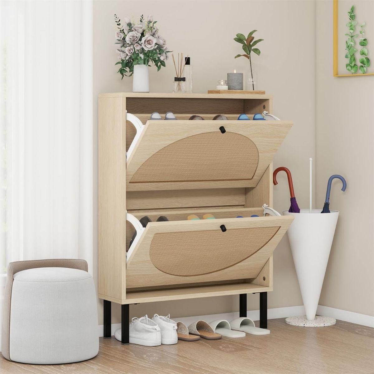 Mueble Organizador Zapatero Ratán Ruka-1