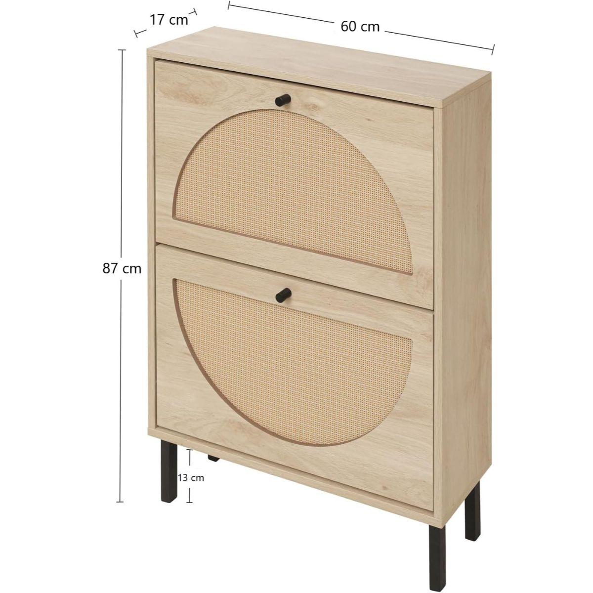 Mueble Organizador Zapatero Ratán Ruka-2