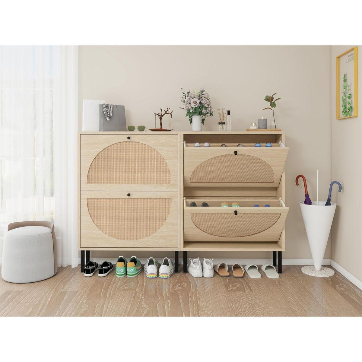 Mueble Organizador Zapatero Ratán Ruka-3