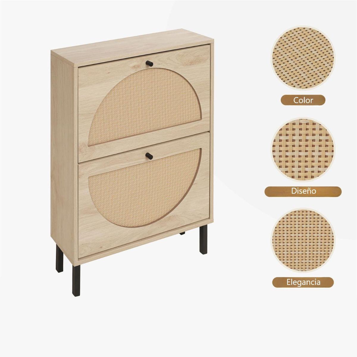 Mueble Organizador Zapatero Ratán Ruka-4