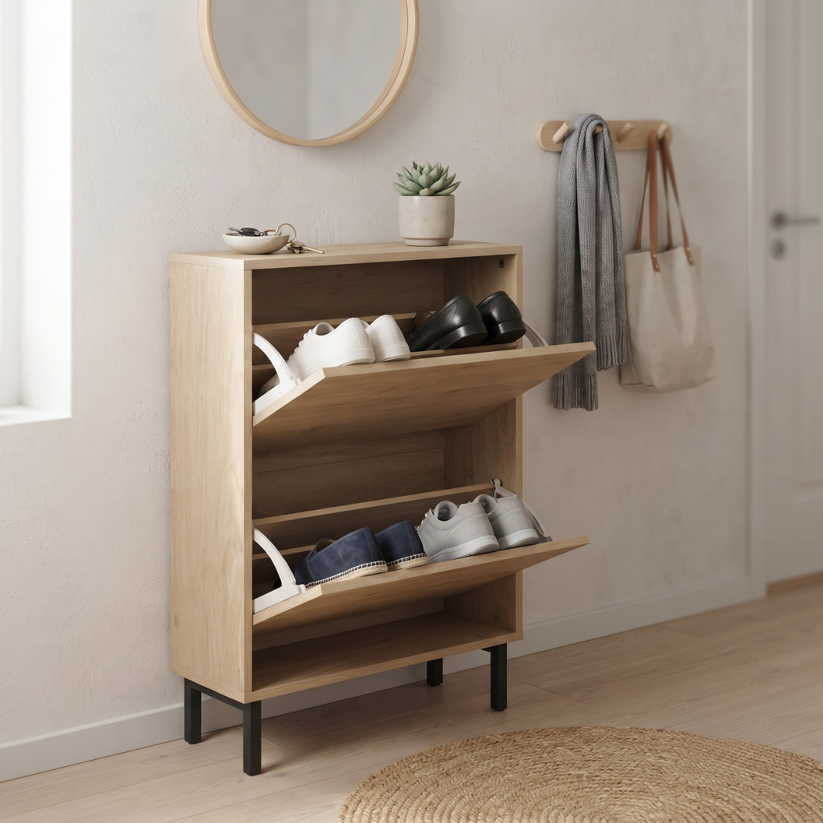 Mueble Organizador Zapatero Ratán Ruka-2