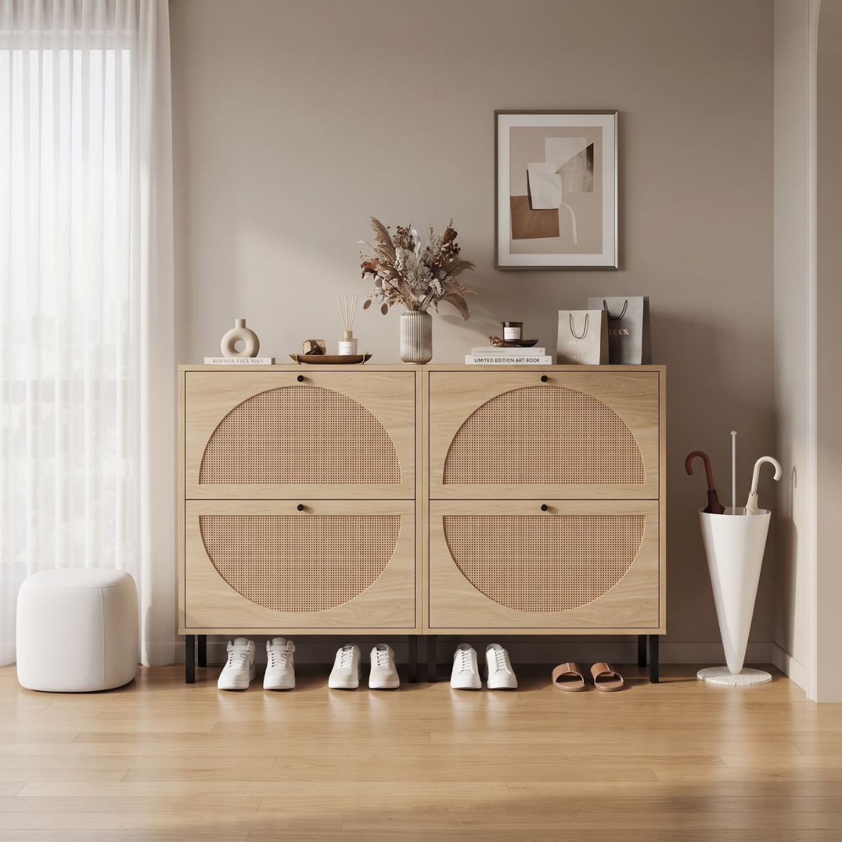 Mueble Organizador Zapatero Ratán Ruka-5
