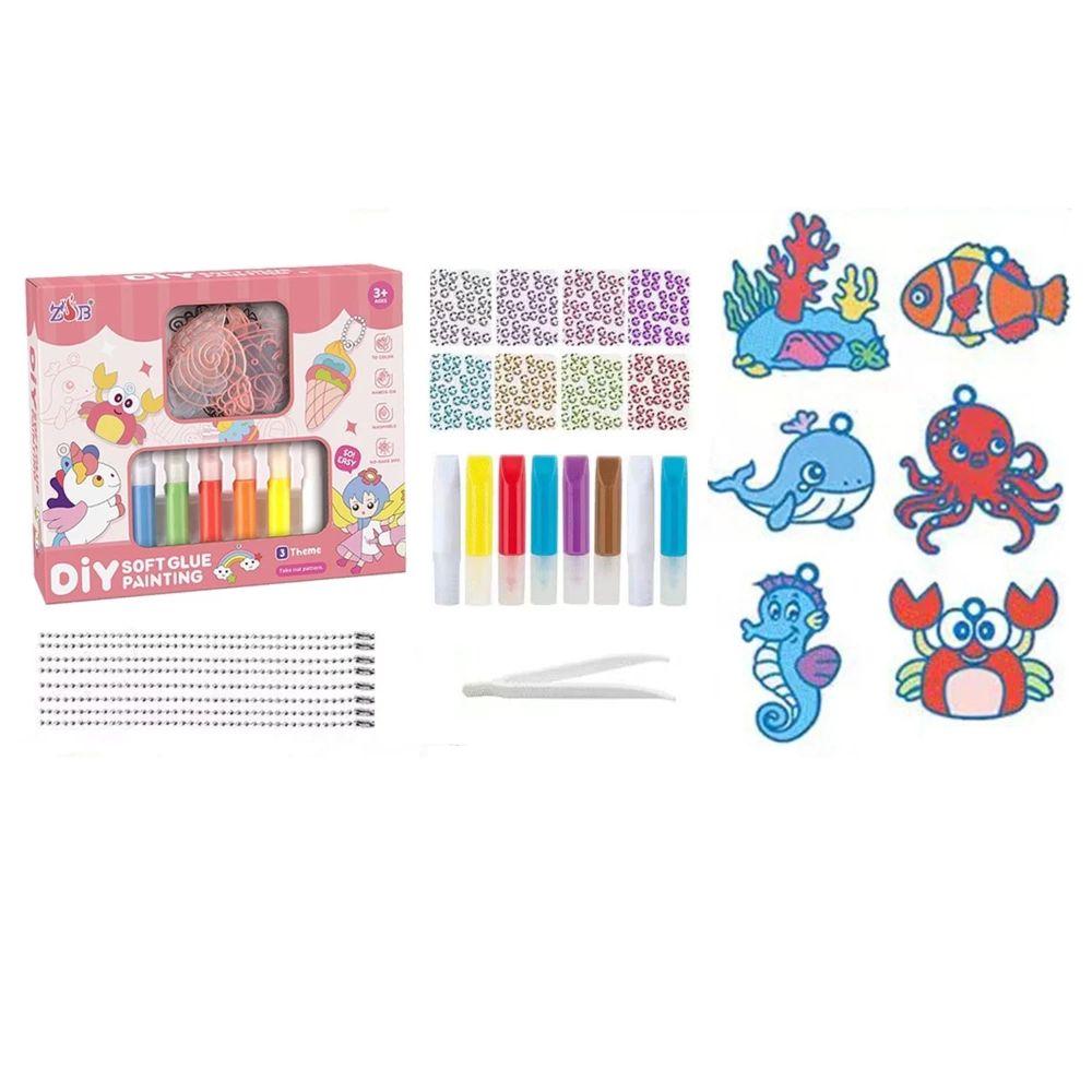 Kit de Arte Recreativo Pegamento Suave DIY Animales Marinos-0