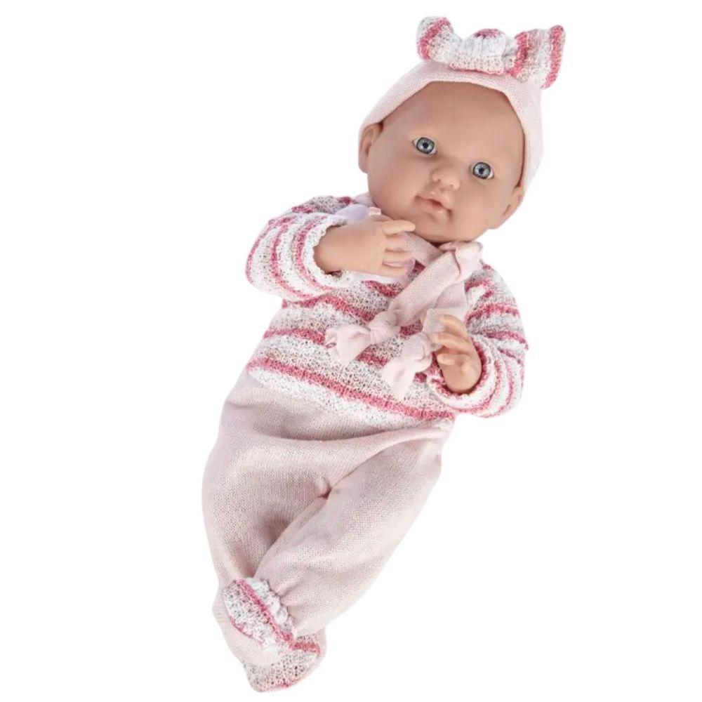 Muñeca Bebe Reborn 35 cm con Accesorios Rosa-2