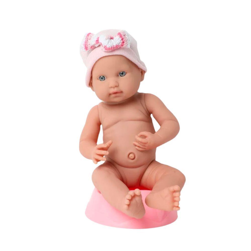 Muñeca Bebe Reborn 35 cm con Accesorios Rosa-3