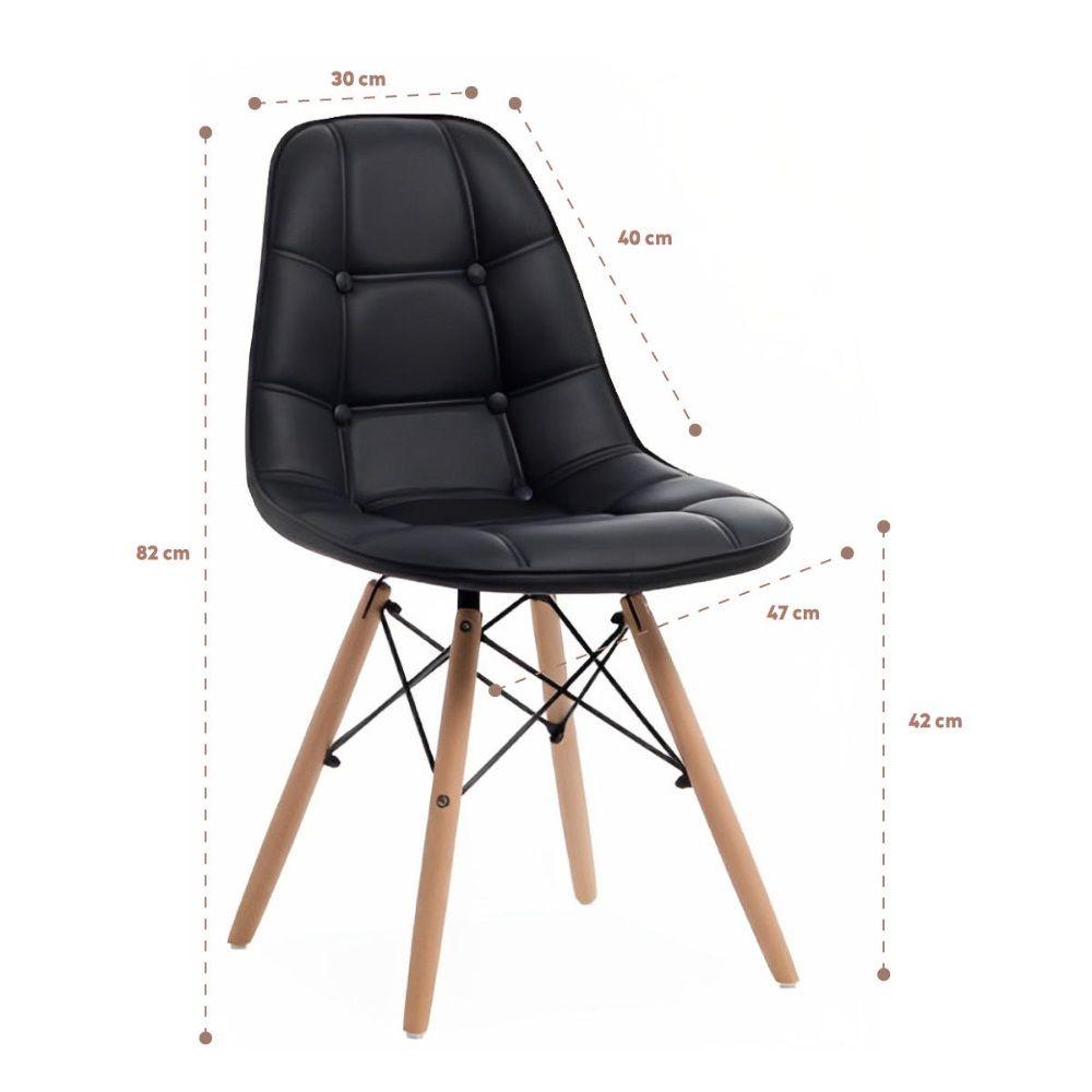 Silla Buckle Acolchada Ecocuero Negra-1