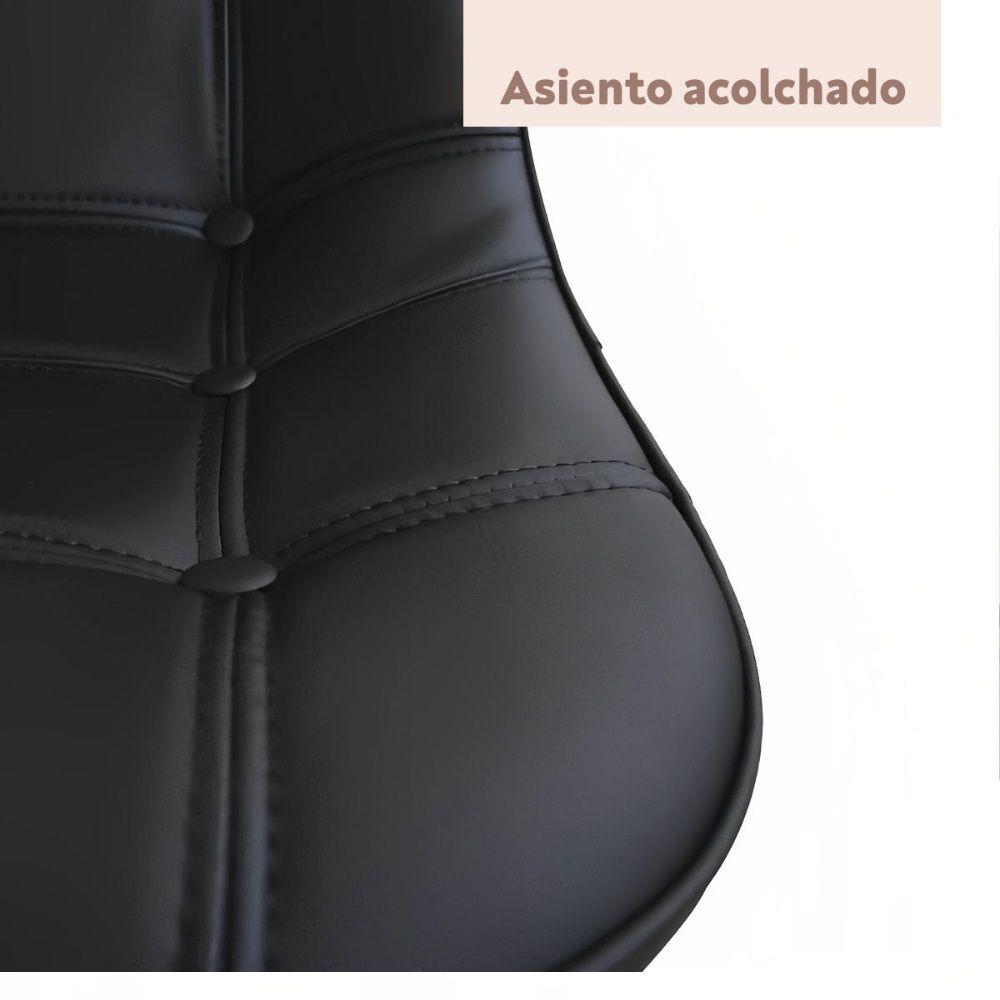 Silla Buckle Acolchada Ecocuero Negra-3
