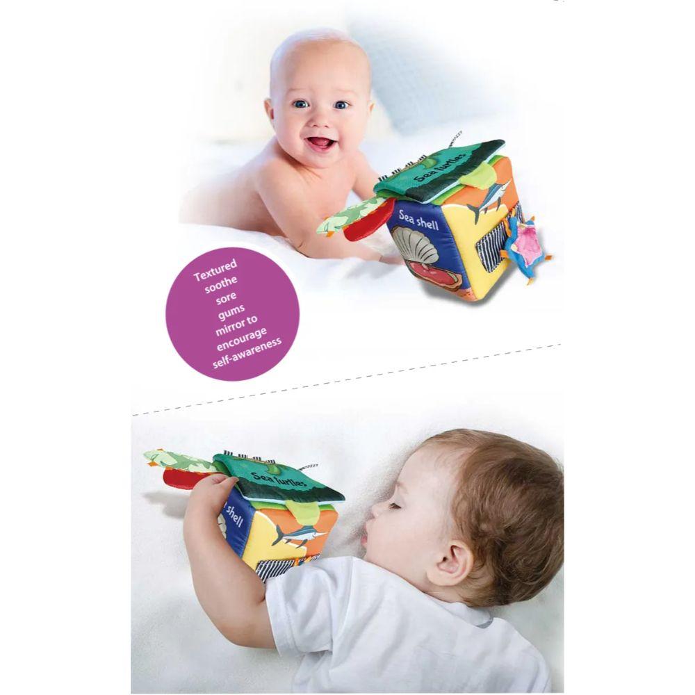Cubo Didáctico Sensorial Tela Bebe Soft 6 caras-3