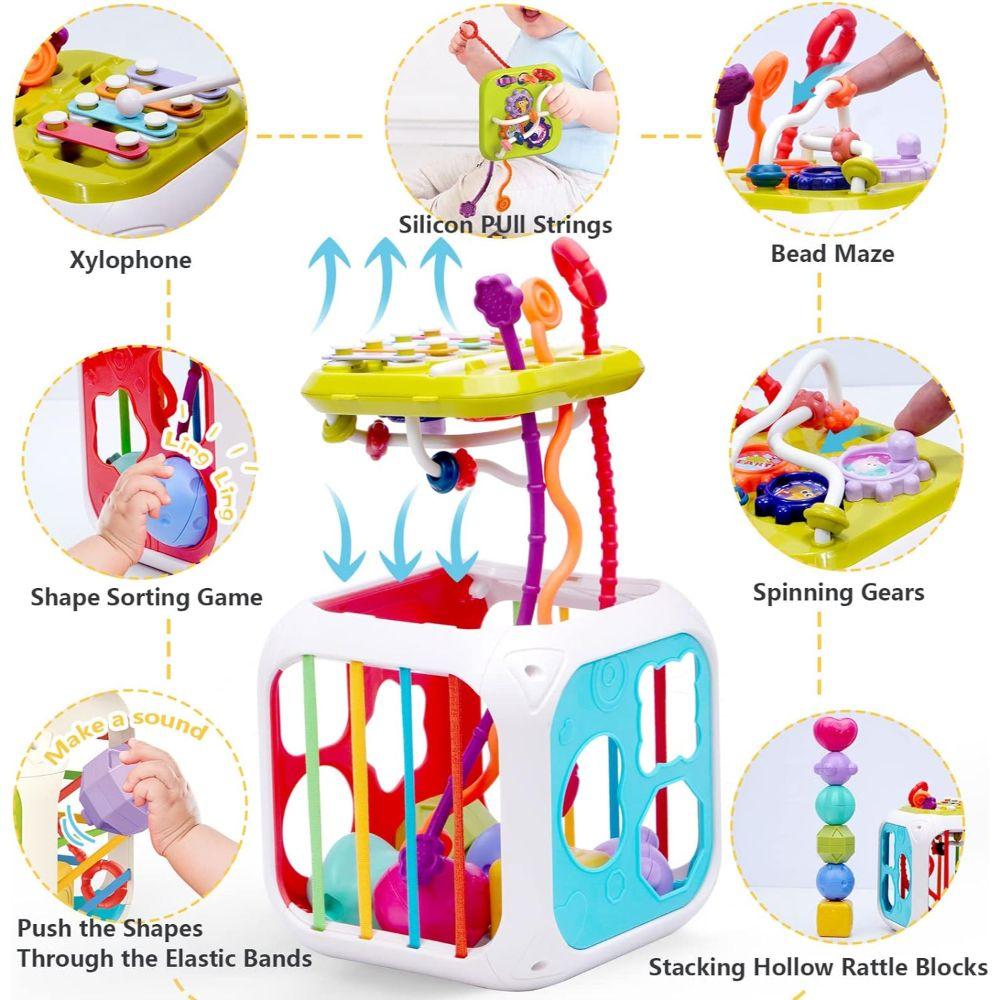Cubo de Actividades Para Bebés Juguete de Enseñanza 7 en 1-4